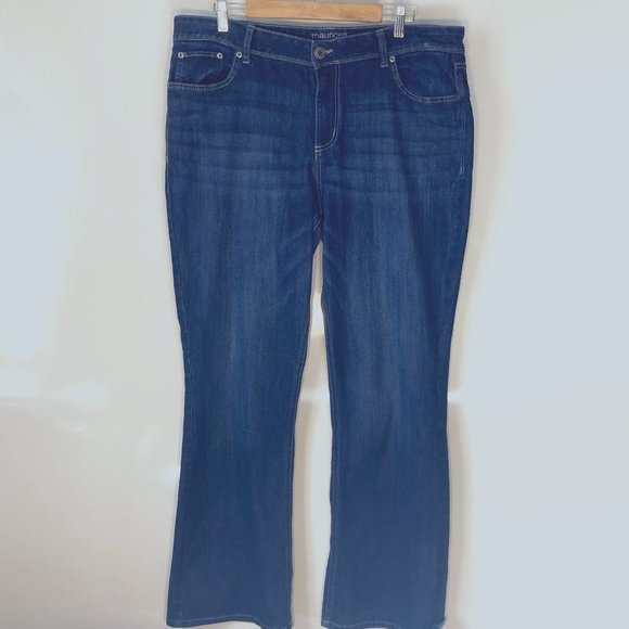Maurices SZ 18 R Plus Hi rise flare leg  blue denim jean - Picture 1 of 7